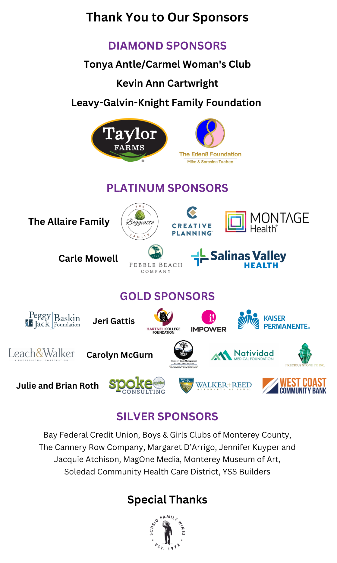 2026 Women's Fund Sponsors