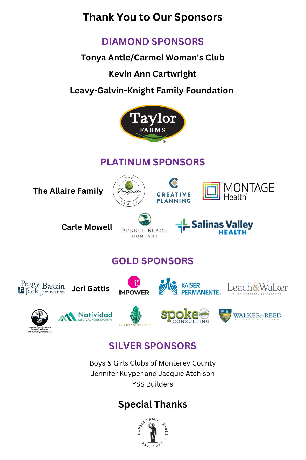 2026 Women's Fund Sponsors