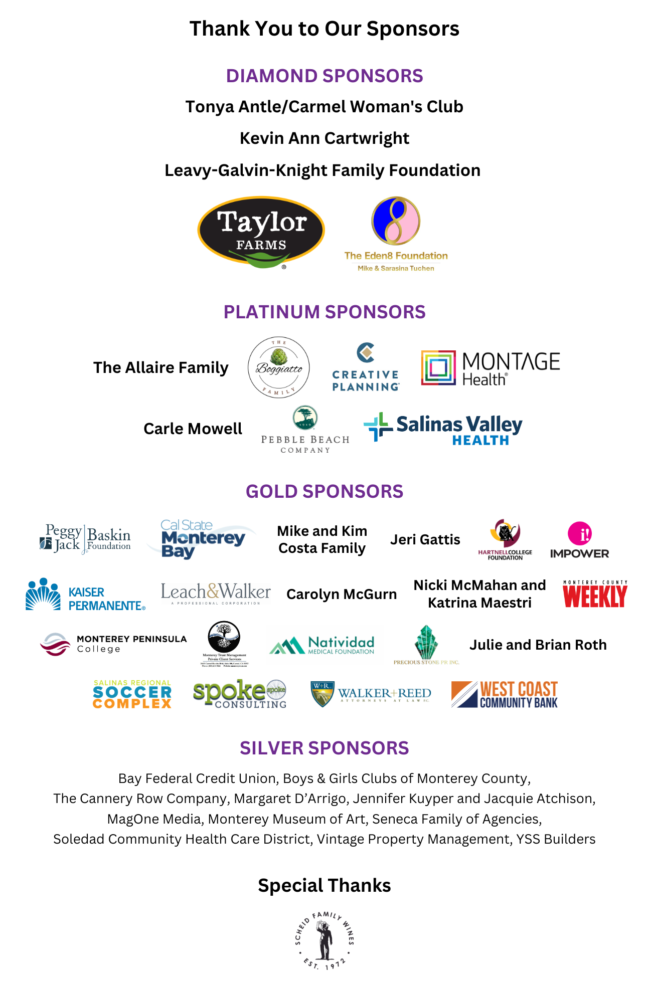 2026 Women's Fund Sponsors