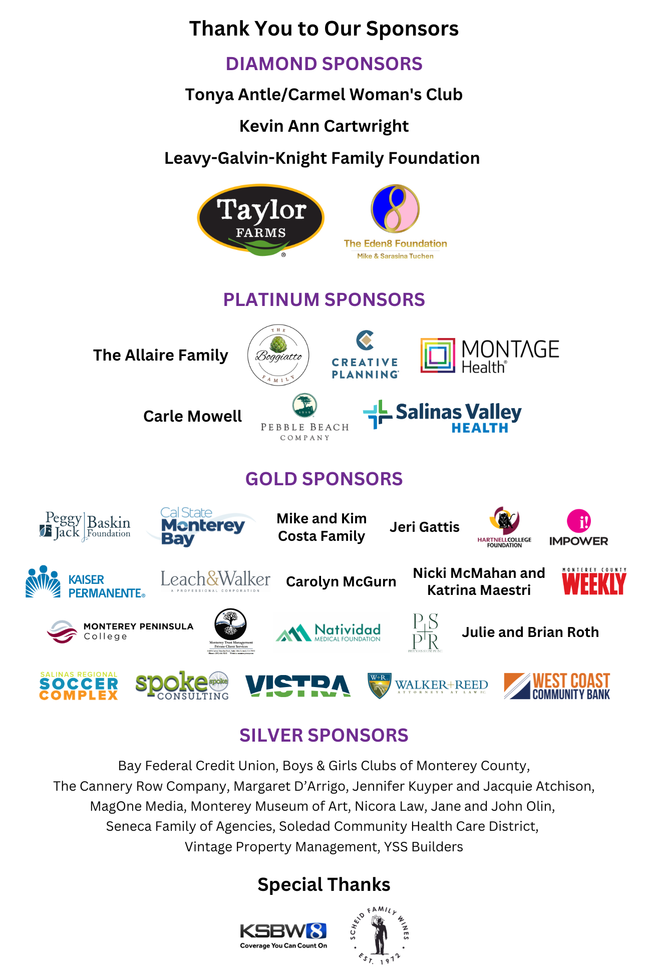 2026 Women's Fund Sponsors