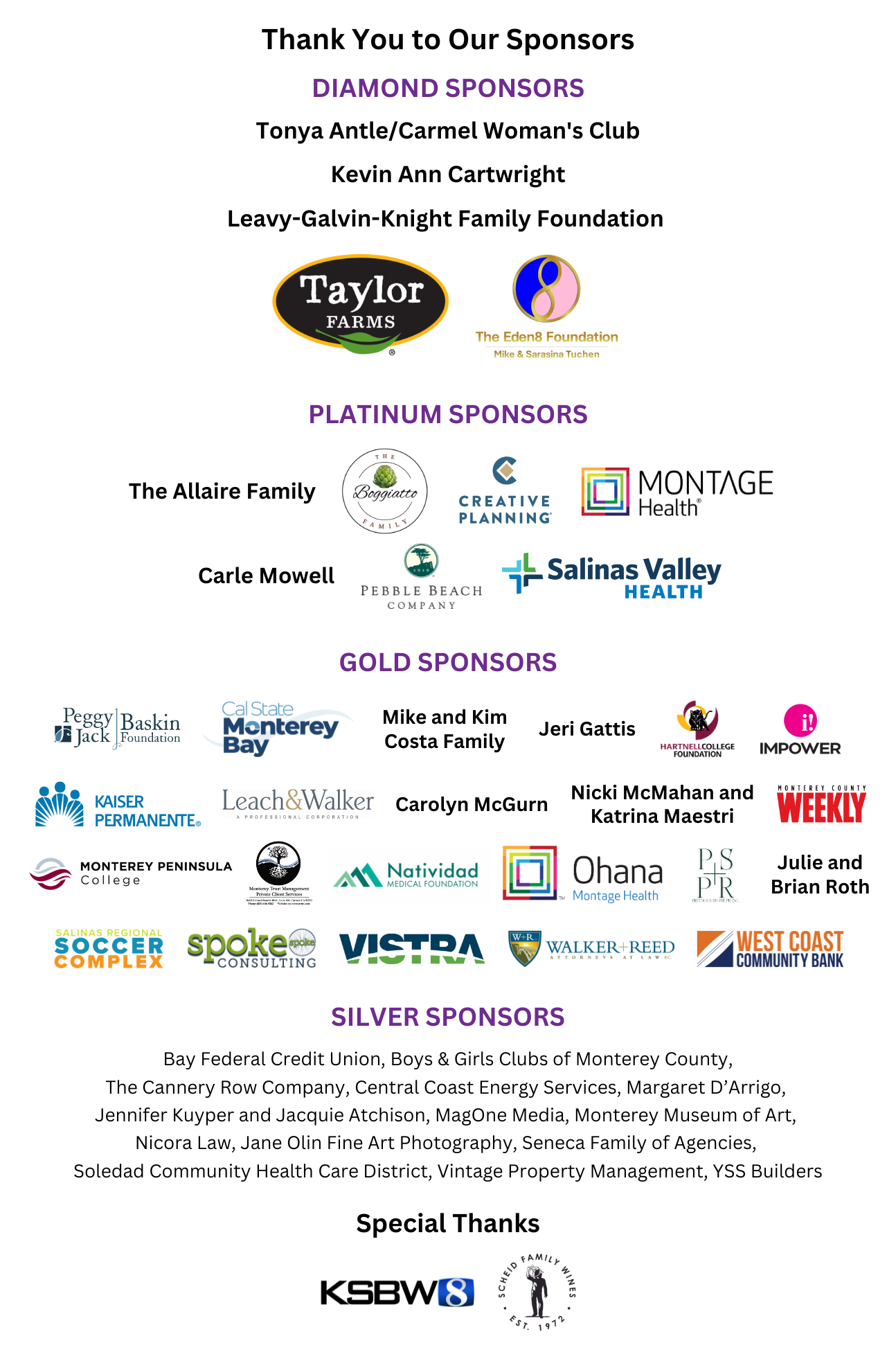 2026 Women's Fund Sponsors