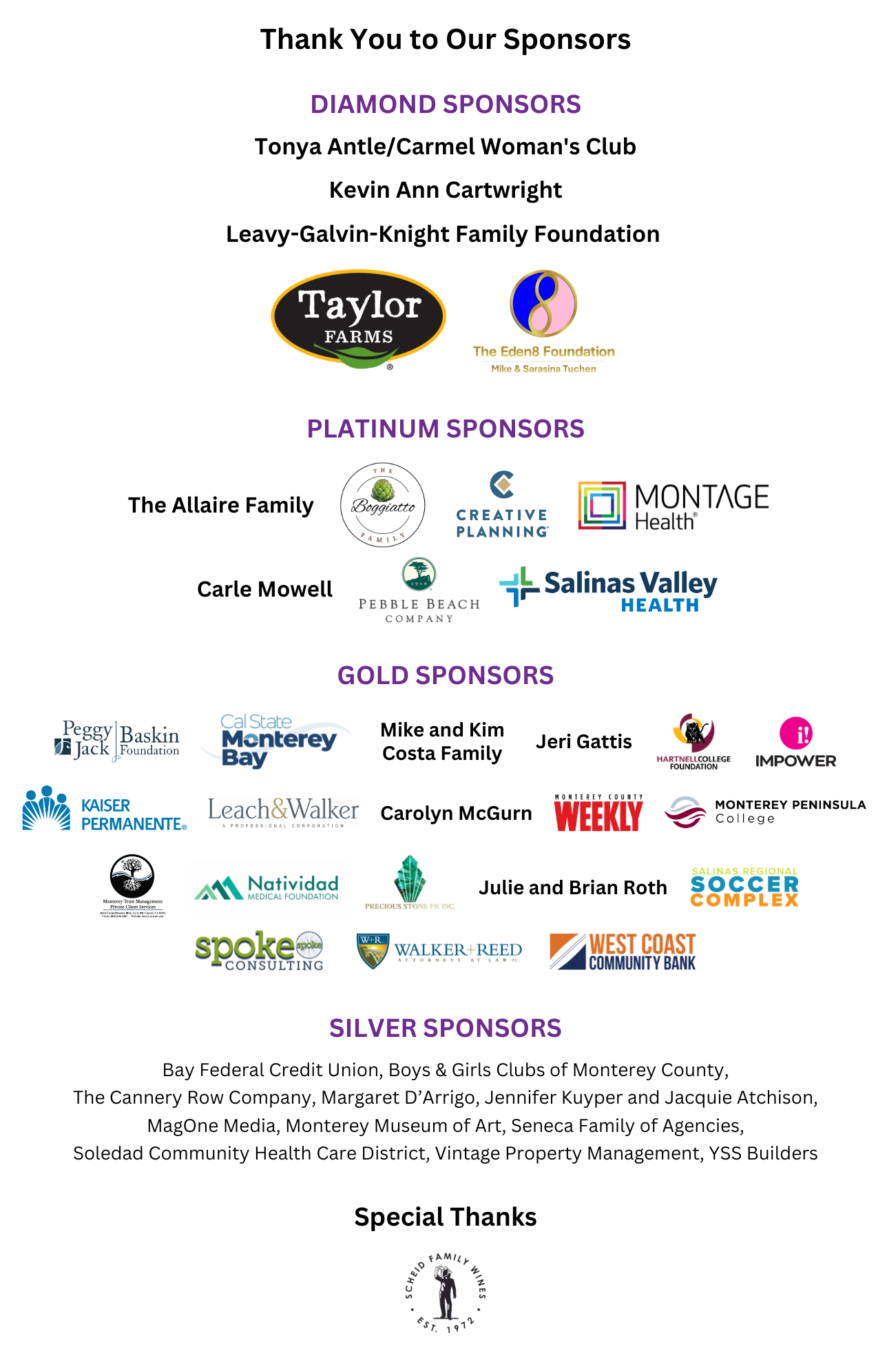 2026 Women's Fund Sponsors